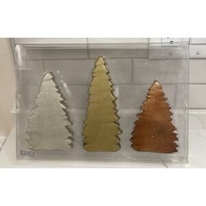 Tag‎ Christmas Tree Candle Set of 3 Metallic Holiday Minimalist Centerpiece New